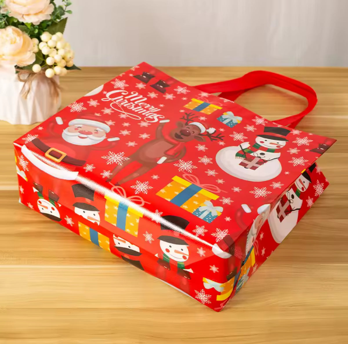 Christmas Gift Bags Santa Elk Snowflake Tote Bag Children's Gift Bags Thickened Non-woven Waterproof Bag Christmas Decoration