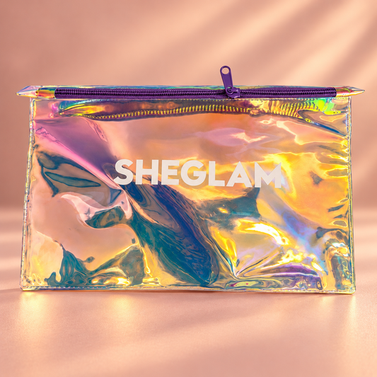SHEGLAM Iridescent Holographic Cosmetic Pouch – Rainbow Makeup Bag