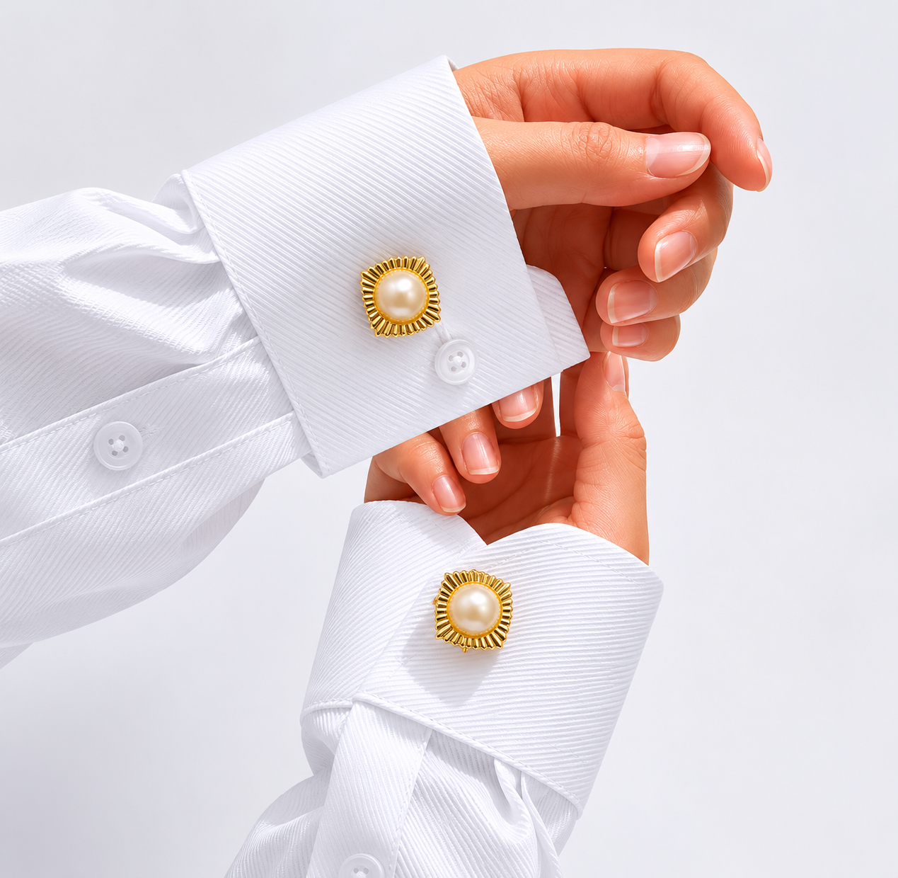 Vintage Pearl Button Covers – Gold Sunburst Design