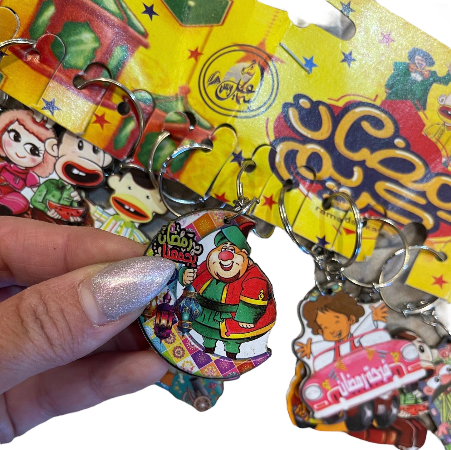 12PCs Ramadan Figures Gift Wooden Keychain