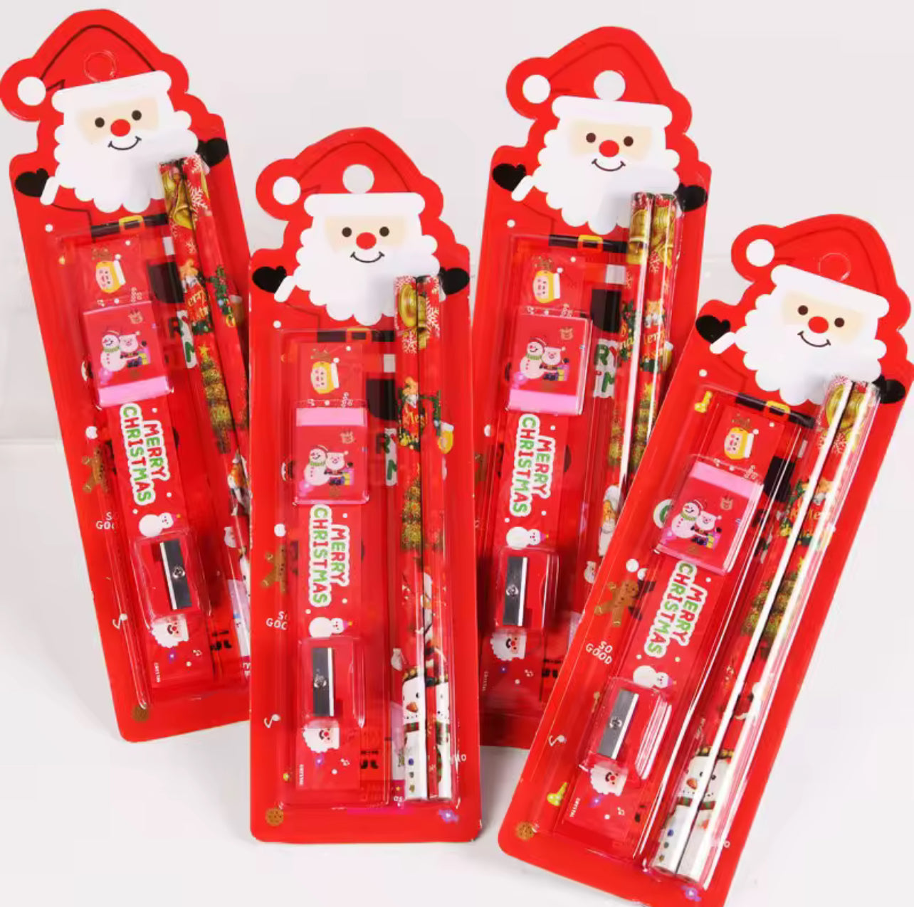 5-piece Cartoon Christmas Stationery Set Children's Stationery Gift Christmas Tree Creative Santa Claus Stationery Gift Box