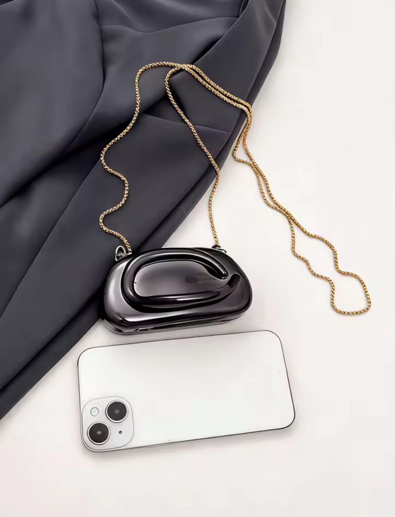 Mini version fashion gold metal closure box-shaped clutch bag women's evening wedding party chain crossbody bag shoulder bag