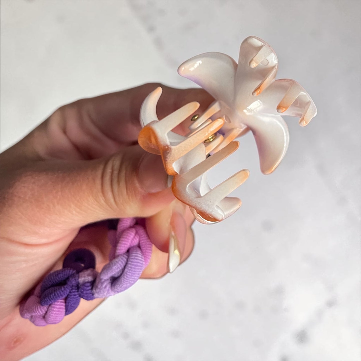 Cute Cartoon Braided Hair Tie & Flower Claw Clip Set