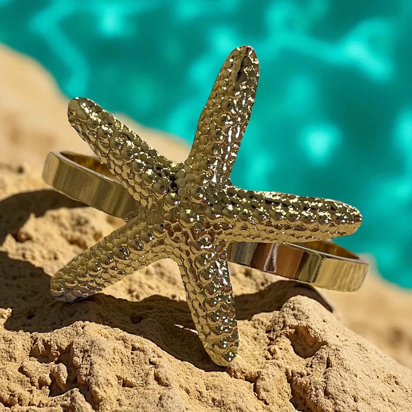1 Pc Summer Vacation Sea Starfish Beach Stainless Steel Cuff Bangle Bracelet For Women