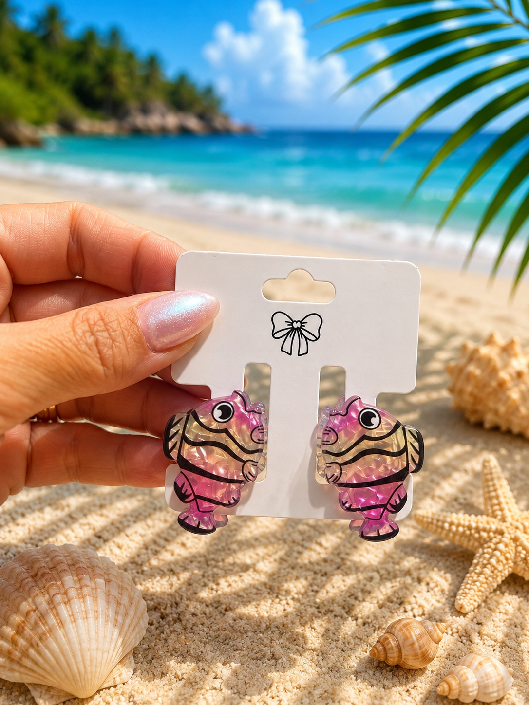 2Pcs Summer Sea-Inspired Hair Clips for Girls – Cute Beach Collection