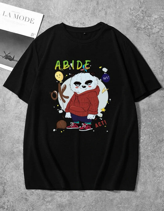 Men Cartoon & Letter Graphic Summer T-Shirt  - Xlarge