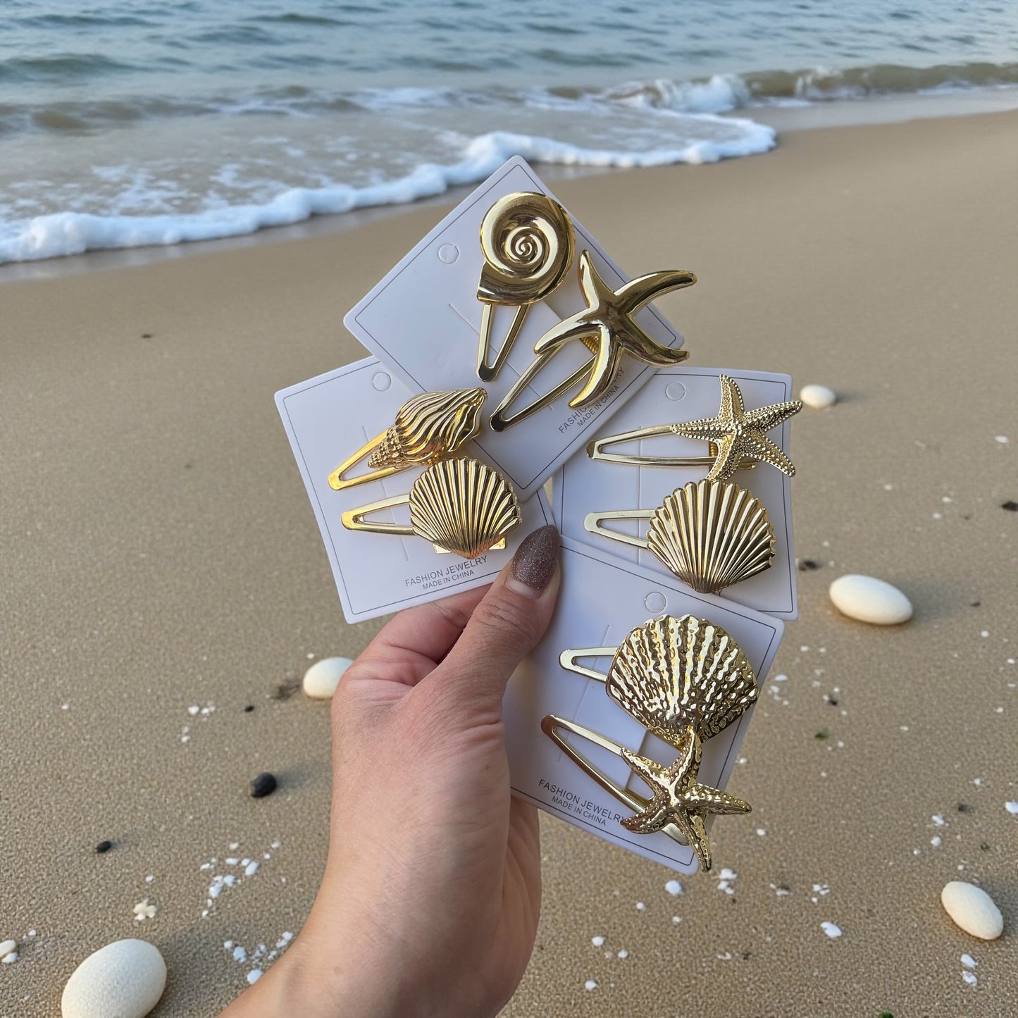 ✨ Coastal Gold Hair Clips – Sea-Inspired Elegance for Every Look - 2Pcs Shell Hair Clips Set