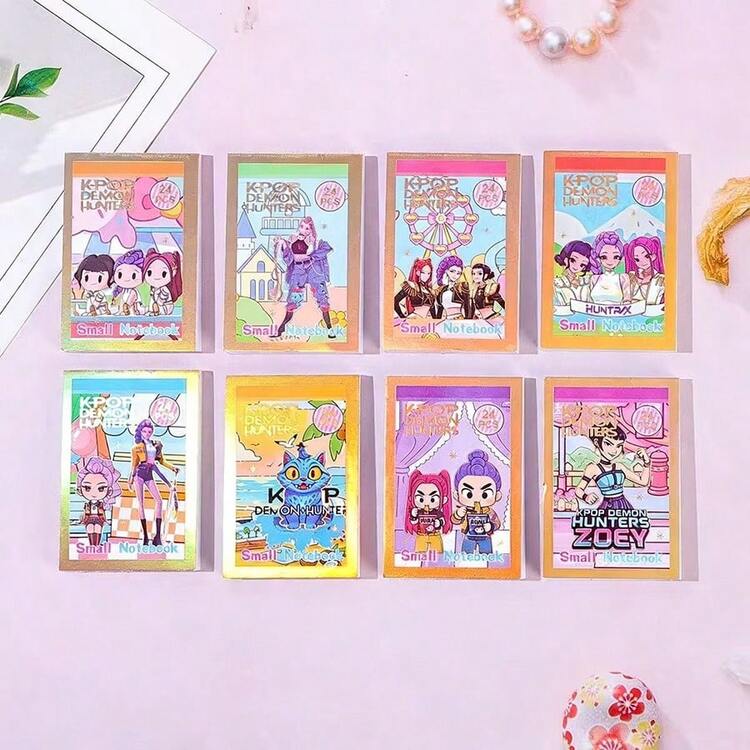 12Pcs Cute K-Pop Mini Notebook – Mini Pocket Notebook, Random Design