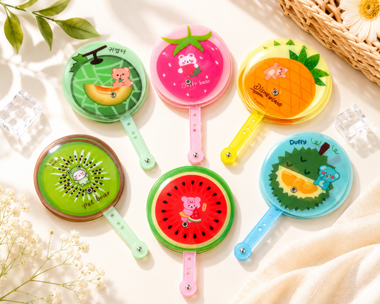 Cute Fruit & Bear Folding Hand Fan for Kids – 6 Fun Designs
