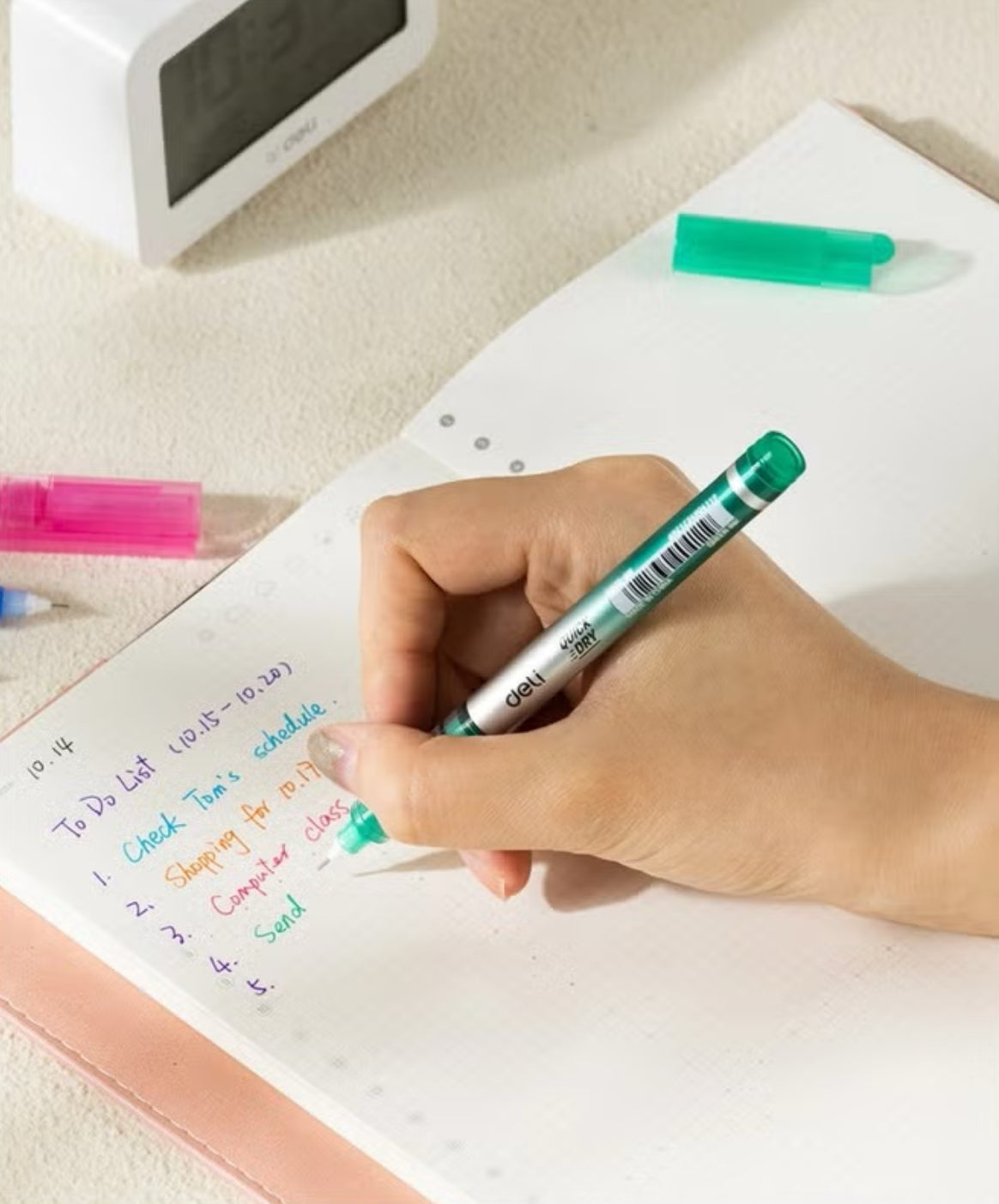 8-Piece Needle Tip Roller Pen 0.5mm Tip Multicolour