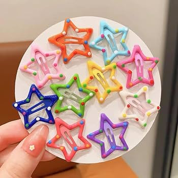 Colorful Star-Shaped Hair Clips – 10 Piece Set