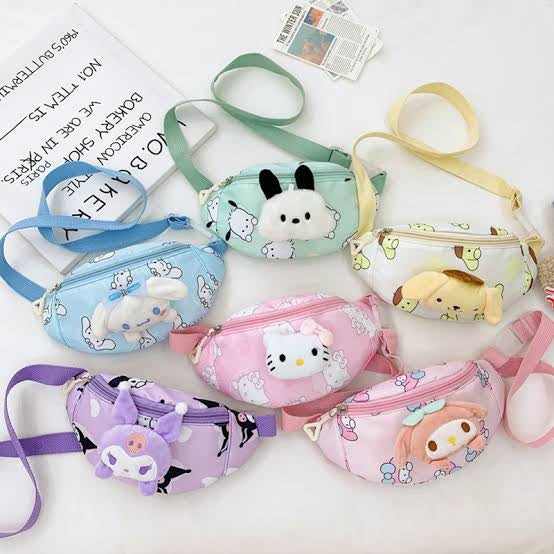 Creative Children's Faionable Chest Bag Crossbody Bag Cute Gift Durable Nylon Pudding Dog Girl Casual Single oulder Bag
