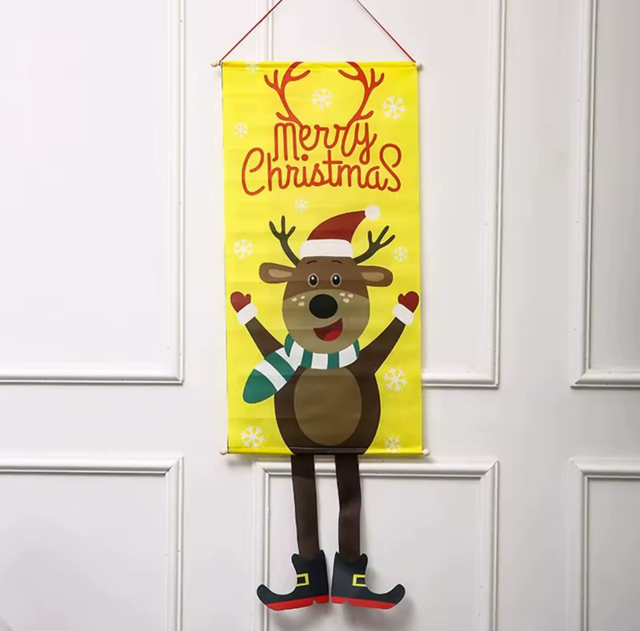 Merry Christmas Santa Claus Banne Home Decoration Party Supplies Elk Snowman Window Hanging Door Hanging Ornament Festival Gifts