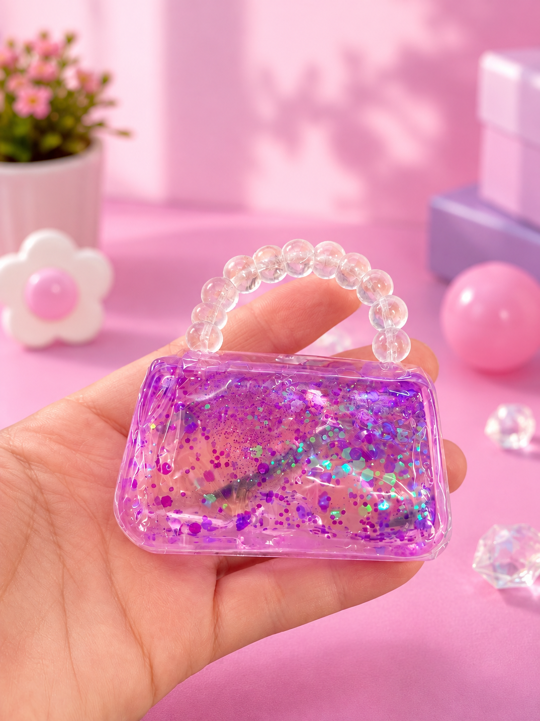 Glitter Maltose Hand Bag – Squeeze & Stretch Sensory Toy