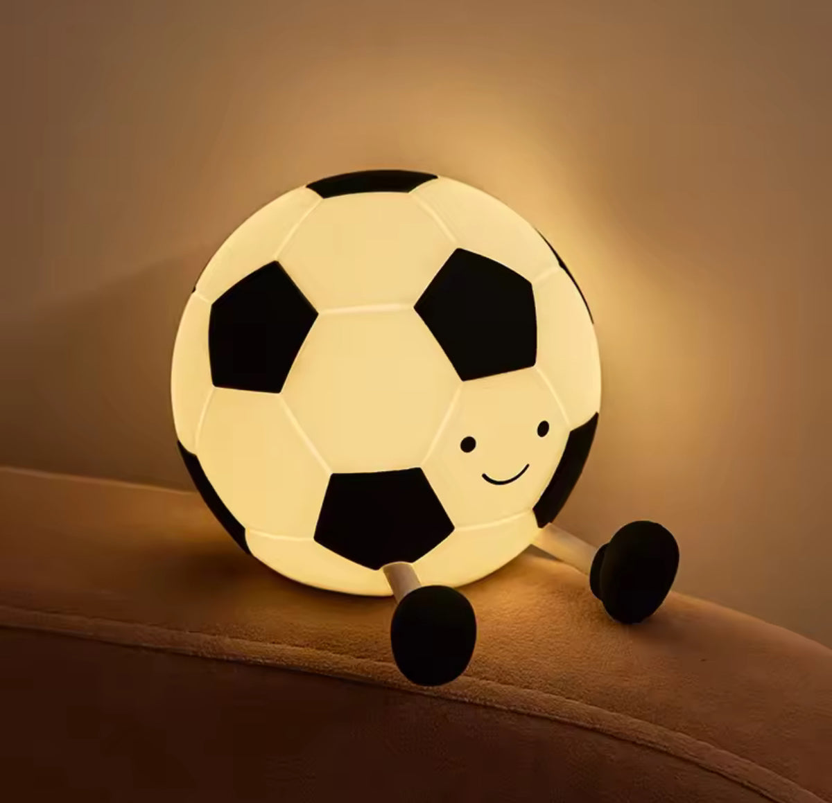 Soft Silicone Football Night Light - USB Rechargeable Touch Control 3-Level Dimmable Bedside Lamp for Nursery, Kids, Babies & Gift Decor
