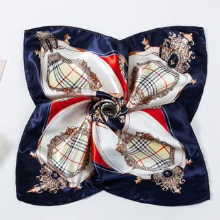 Korean Style Soft Silk Scarf Women's Small Printed Autumn Decorative Neck Tie Headscarf 50*50 Square Scarf