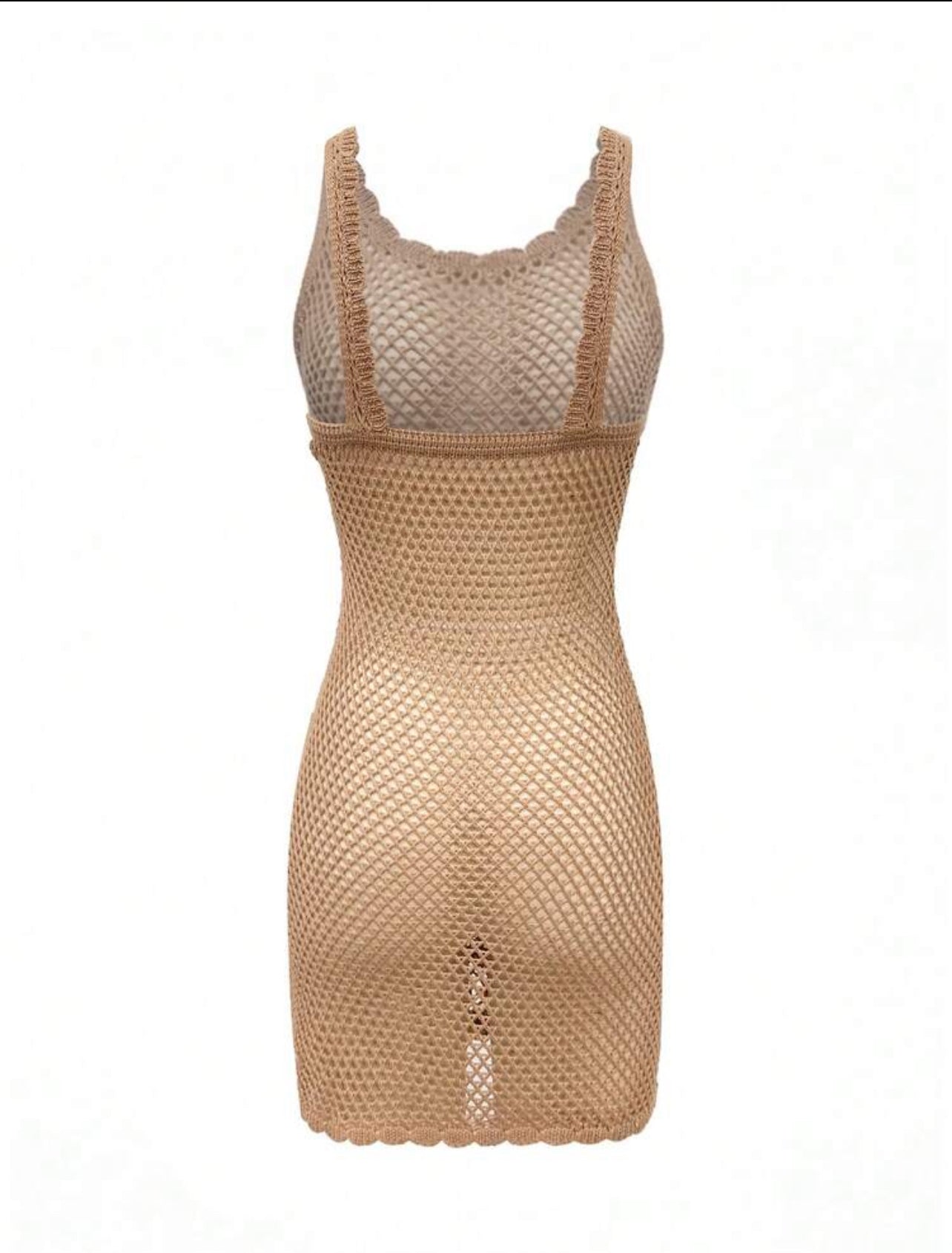 2026 New Arrival Women's Sexy Sequin Design Spaghetti Strap Hollow Sheer Beach Vacation Sleeveless Cover Up Mini Dress Summer - S,M