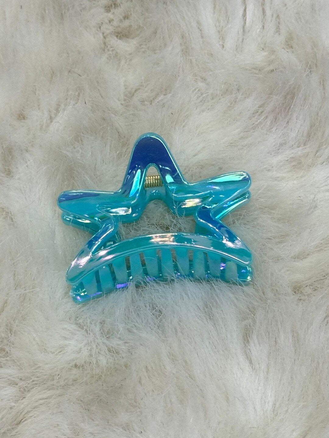 1pc starry colorful PVC hollow hair grab large size hair clip grab clip shark clip.