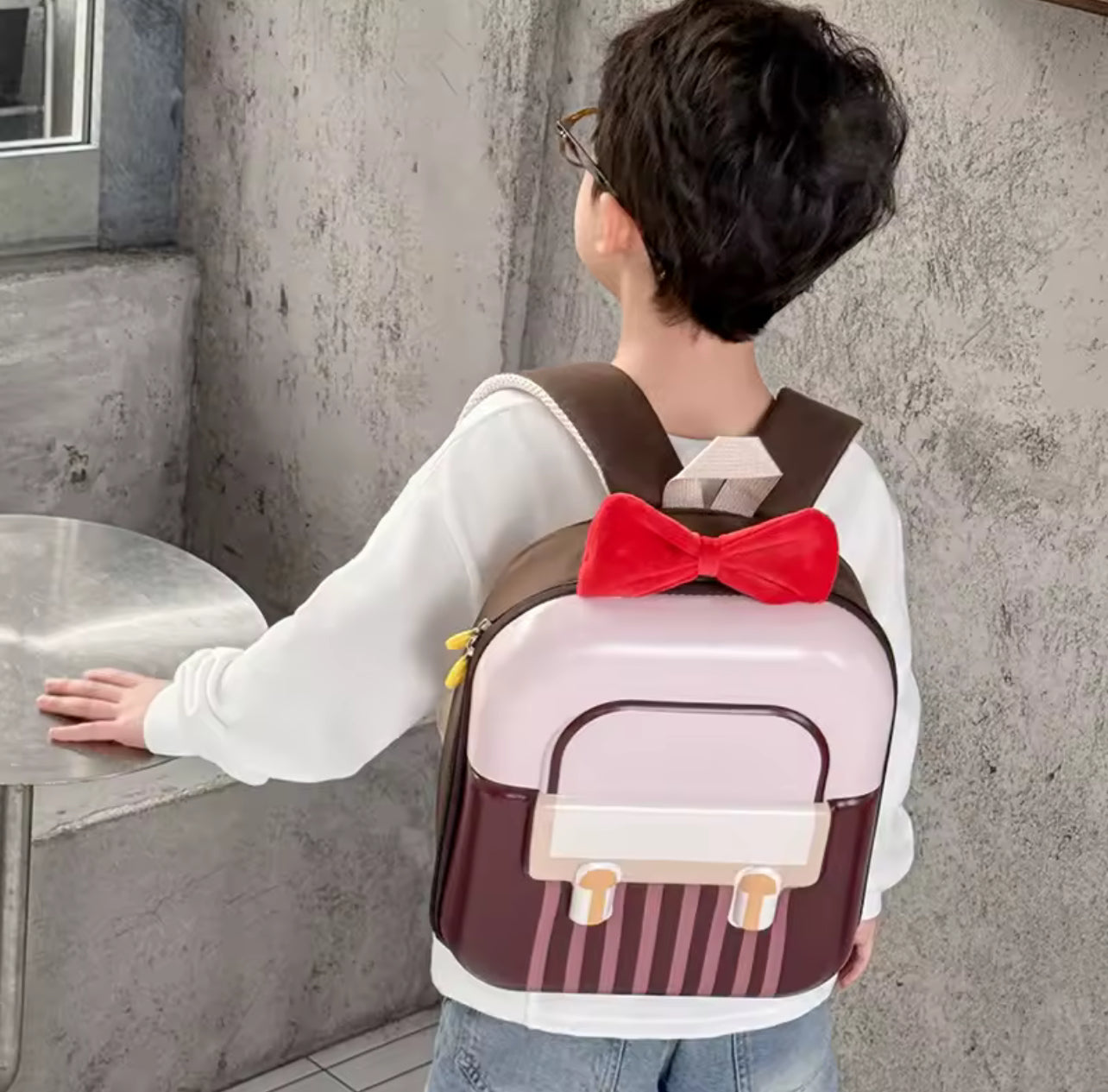 Kindergarten Small Schoolbag Sweet Bow Lightweight Boys And Girls Eggshell Shoulder Bag New Children Fashion Backpacks