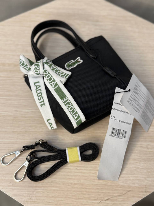 Mini Lacoste Tote Bag – Chic Textured Crossbody (2 Colors)
