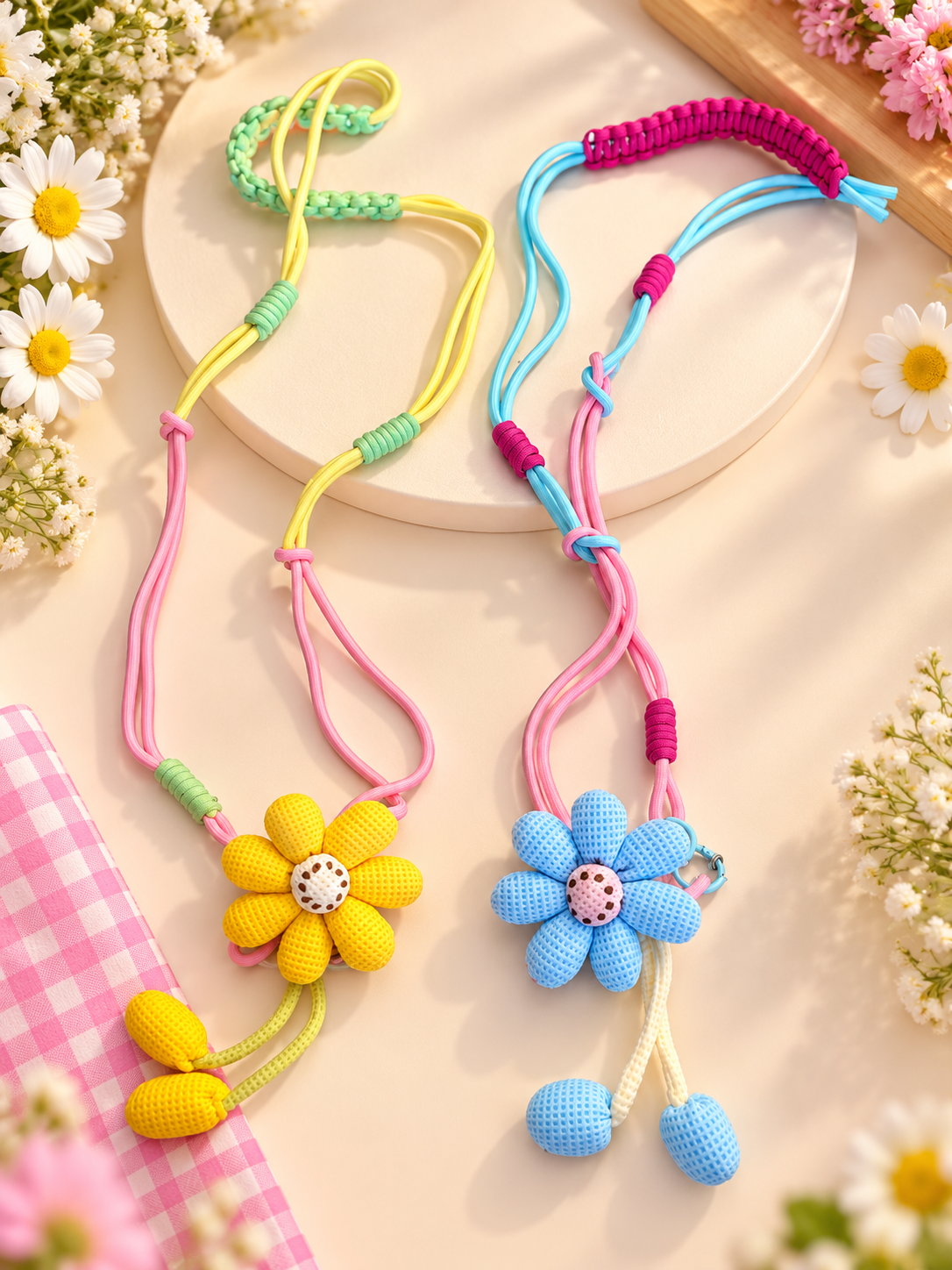 Cute Flower Phone Strap – Adjustable Crossbody & Wrist Lanyard