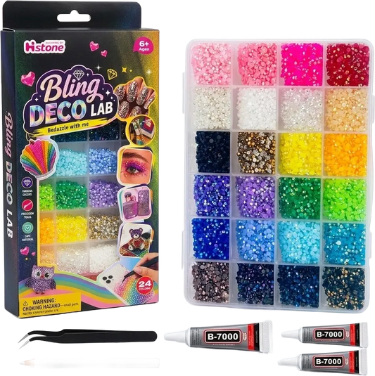 Bling Deco Lab Rhinestones & Crystals Set - 15,25,40 Colors with Precision Tools