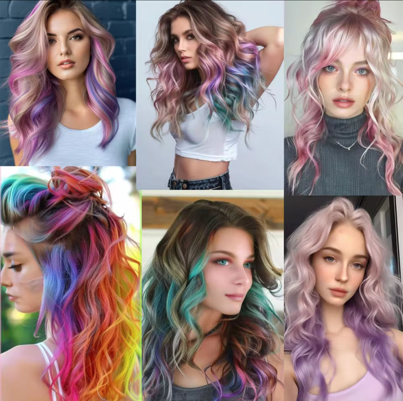 2Pcs Clip in Hair Extensions Synthetic Colored Hair Extensions Party Highlights Long Straight Hairpieces for Women