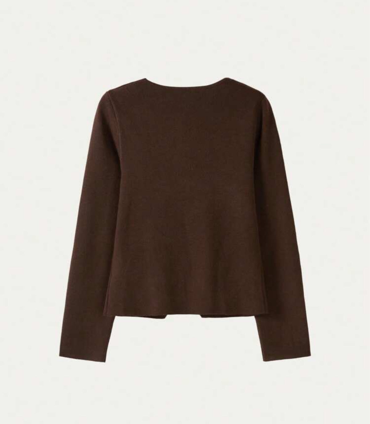 FOR BEAUTY Autumn/Winter Y2K Women's Brown New V-Neck Asymmetric Button Knit Cardigan Long Sleeve Casual Fashion Loose Fit Commuter Top - Medium