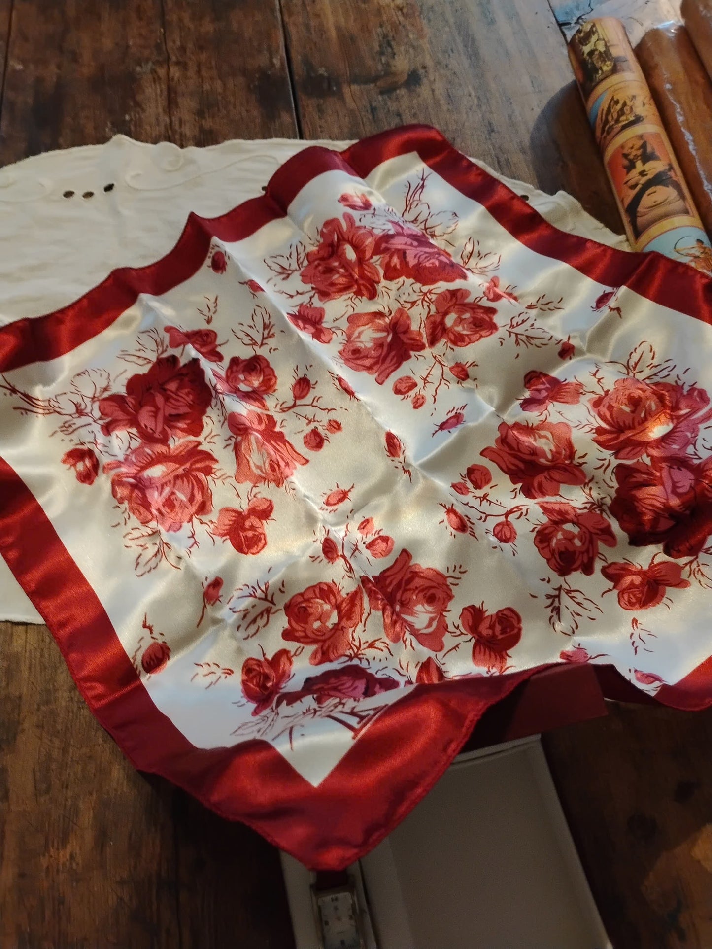 Women’s Satin Square Scarf – 50×50 cm – Assorted Elegant Styles