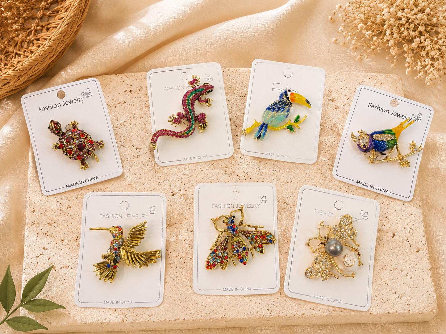 Statement Animal & Bird Crystal Brooch – Multiple Styles