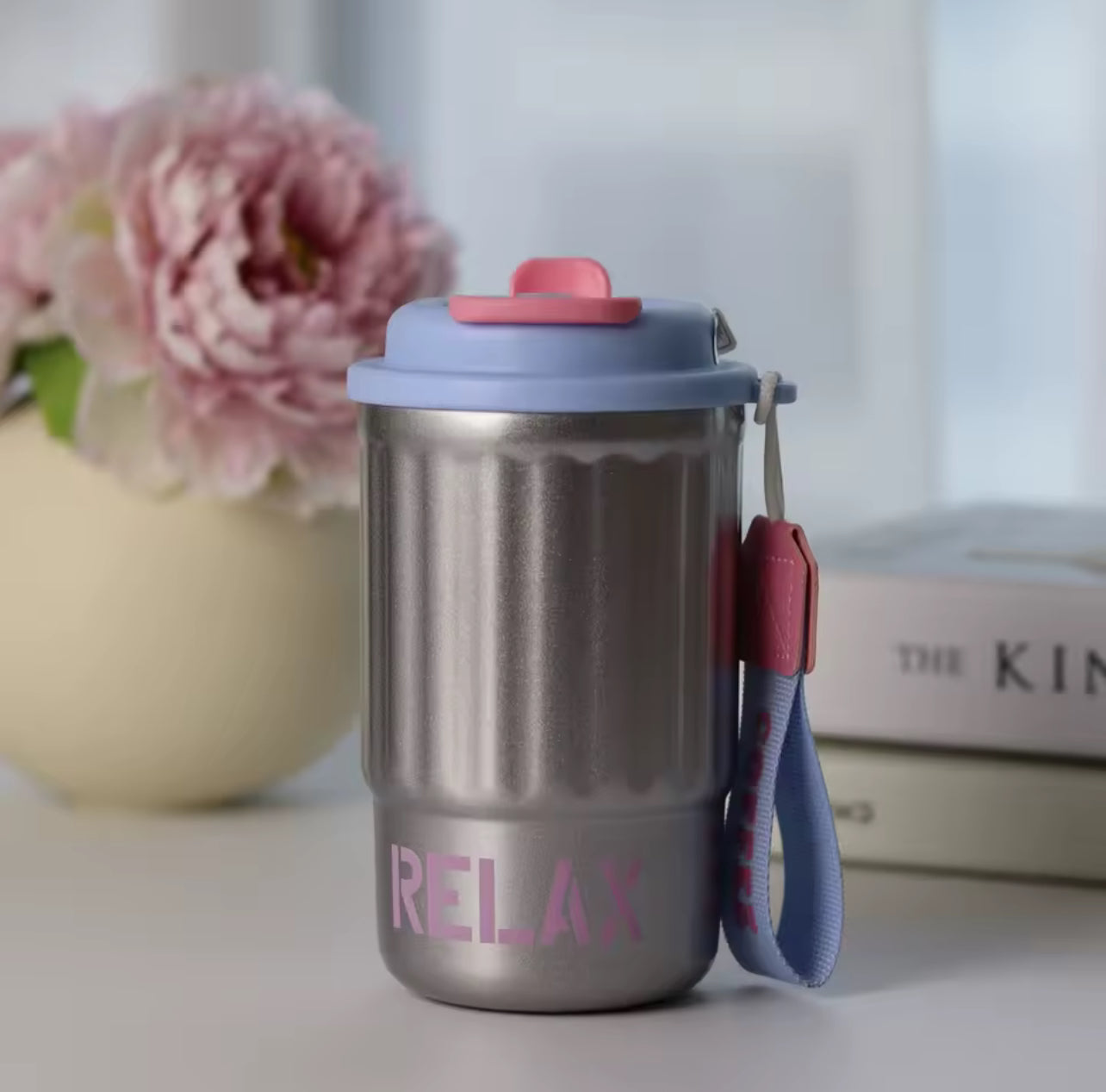 Stainless Steel Insulated Bottle Dual Drink Coffee Cup Fashionable Student Water Cup Portable with Lifting Rope Children's Cup