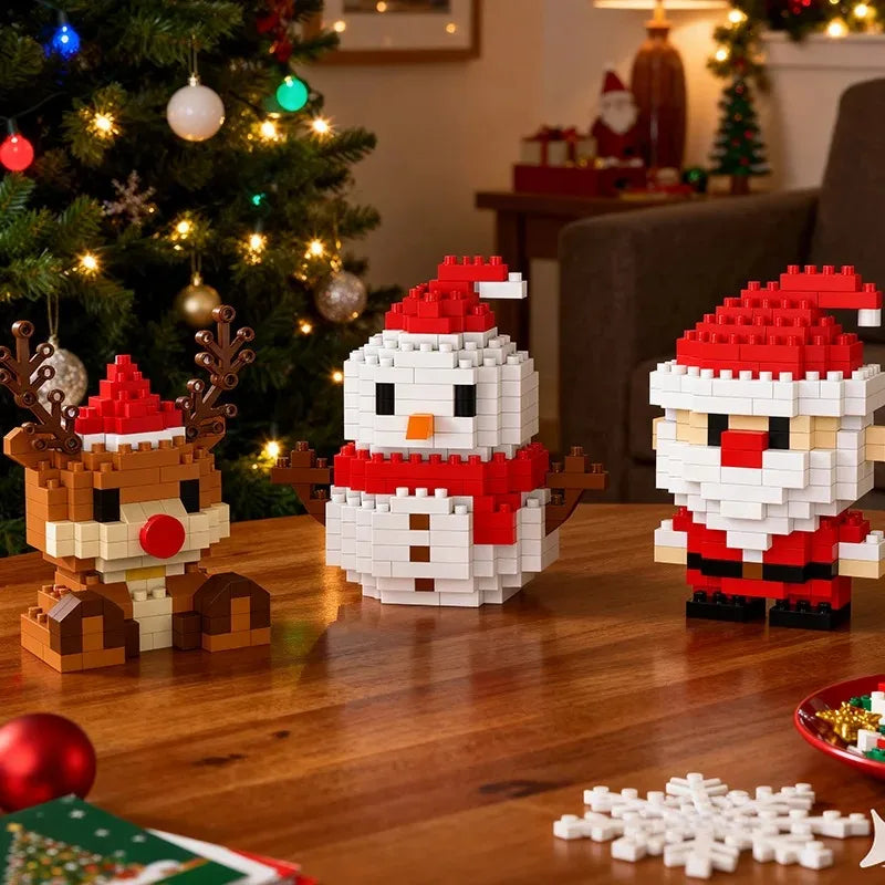 Christmas Particle Building Block Construction Set Micro Diamond Bricks Toy for Children