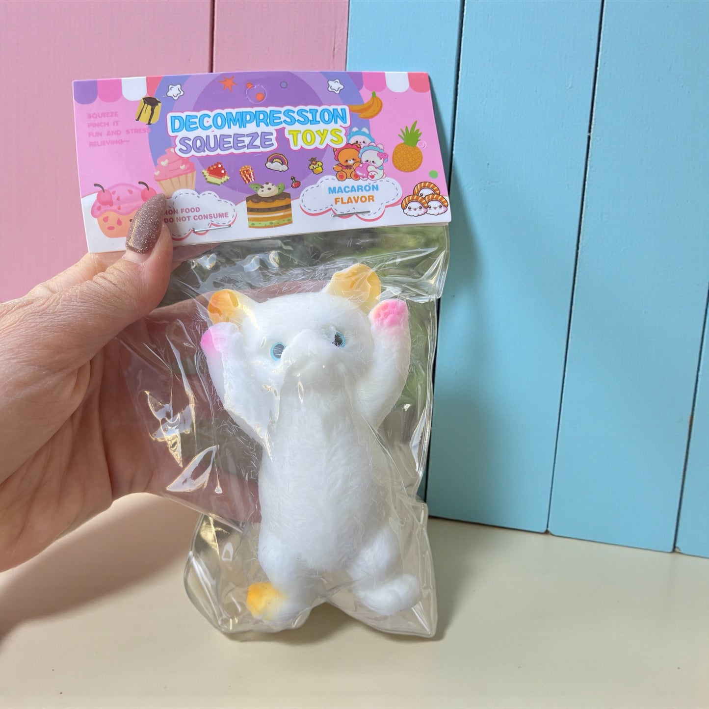 Stress Relief Cat Squeeze Toy Realistic TPR Fidget Toy for Anxiety Soft Sensory Toy for Kids Teens Adults Mochi Squishy