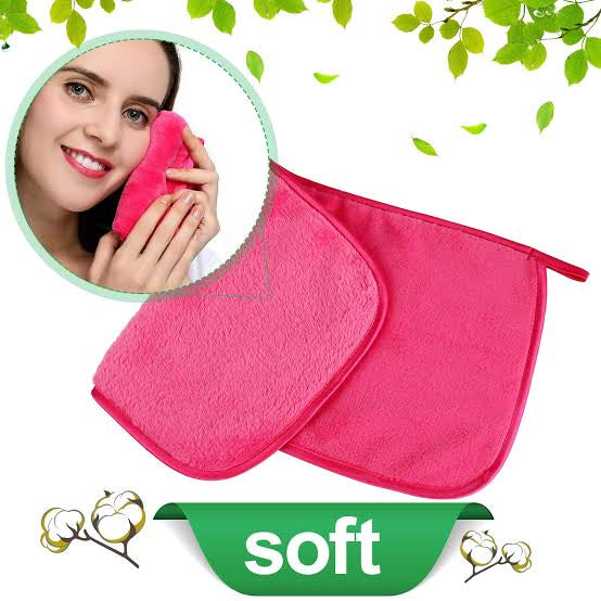 1Pc Random Color Soft Plush Makeup Removing Towel – Double-Sided Facial Cleansing Cloth
