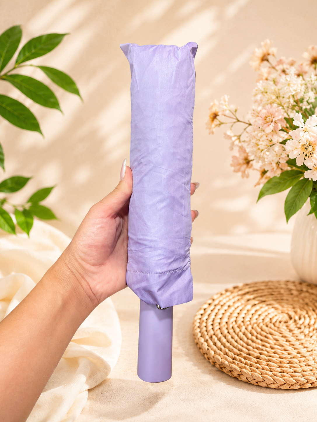 Compact Automatic Folding Umbrella – Lavender