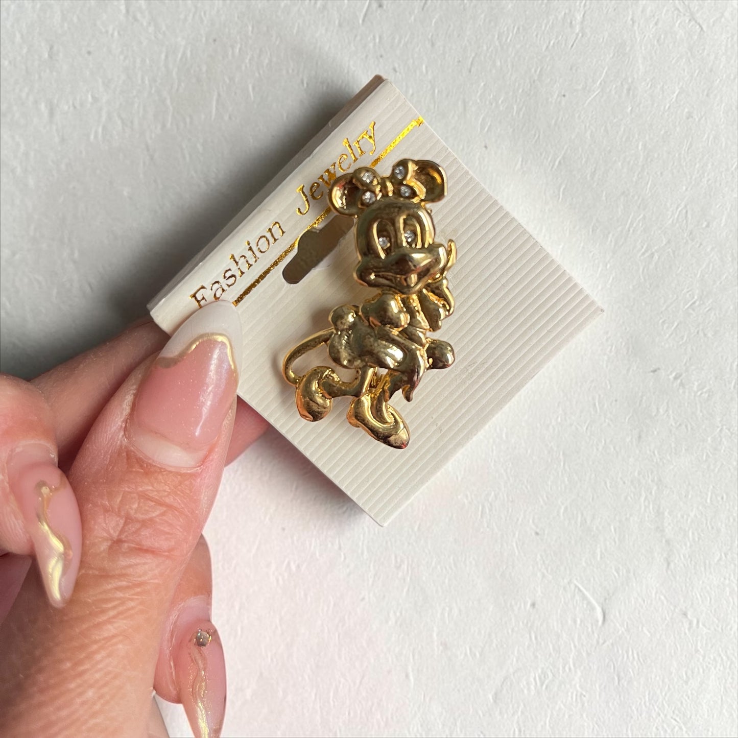 Cute Mickey Mouse Gold Brooch Pin – Vintage Cartoon Style