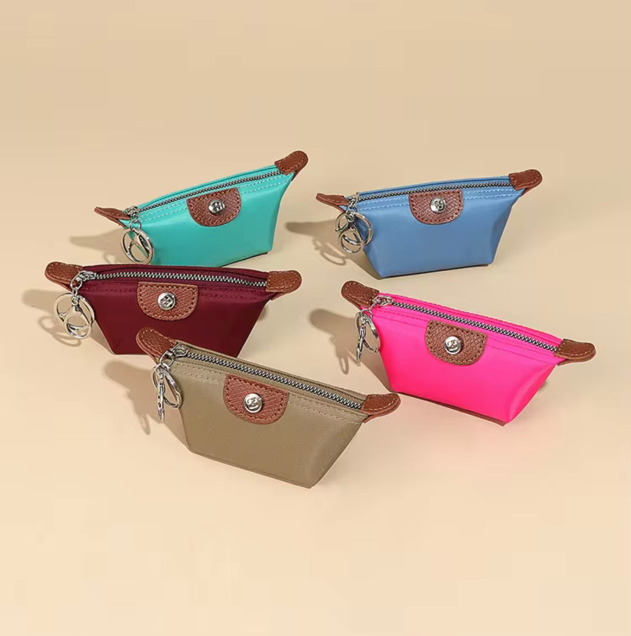 Lightweight Mini Long champ Ins Style PU Leather/Nylon Dumpling Bun Bag New Innovative Small Money Lipstick Earphone Storage
Bag