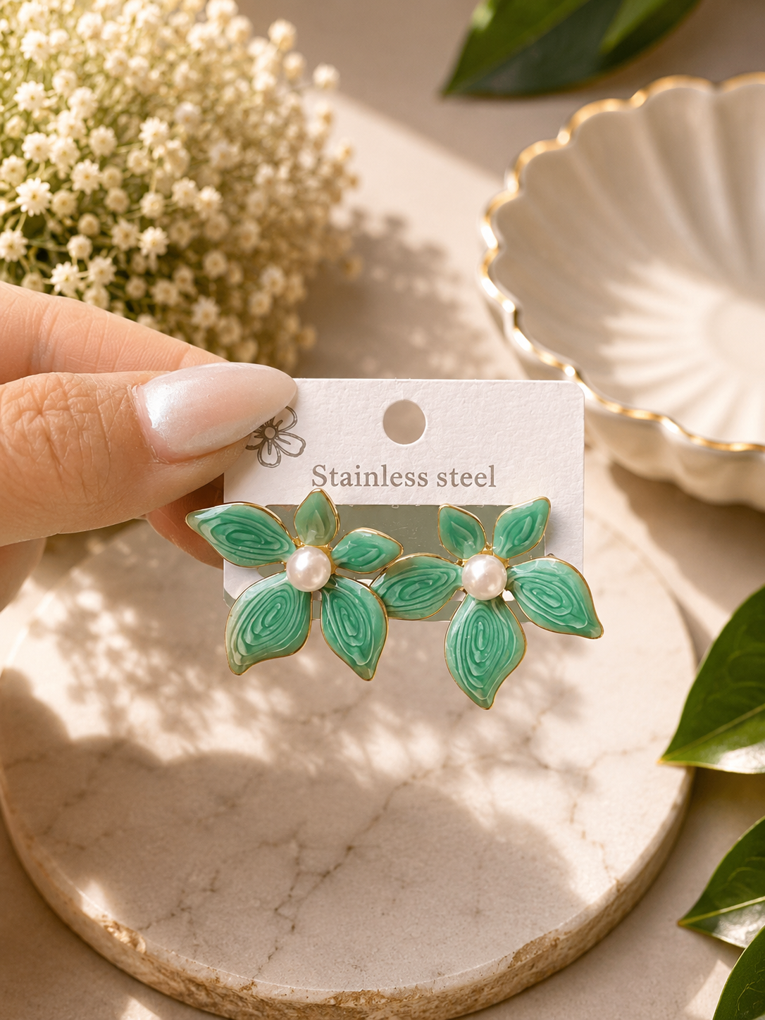 Stainless Steel Floral & Butterfly Earrings Collection