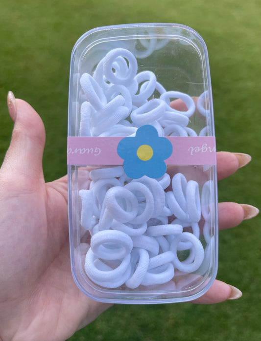 Baby Hair Ties, Mini Seamless Hair Bands Toddler Elastic Hair Ties, white Seamless Elastics Hair Band Ponytail Hair Accessories for Kids Girls Infants Toddlers