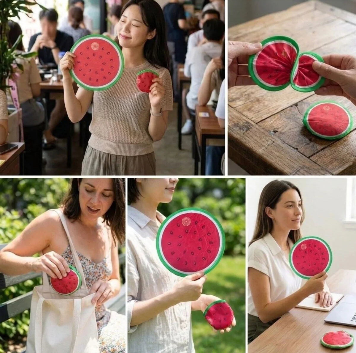 Foldable Summer Hand Fan – Colorful Fruit & Tropical Designs