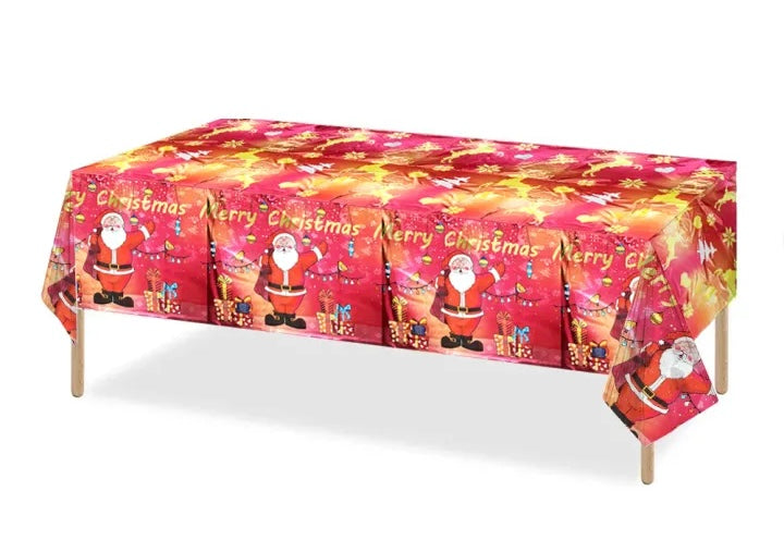 Tablecloth Waterproof For Christmas Party Backdrop Decorations Ornaments Disposable Aluminum Foil Table rectangle cover 1.37m*1.83m