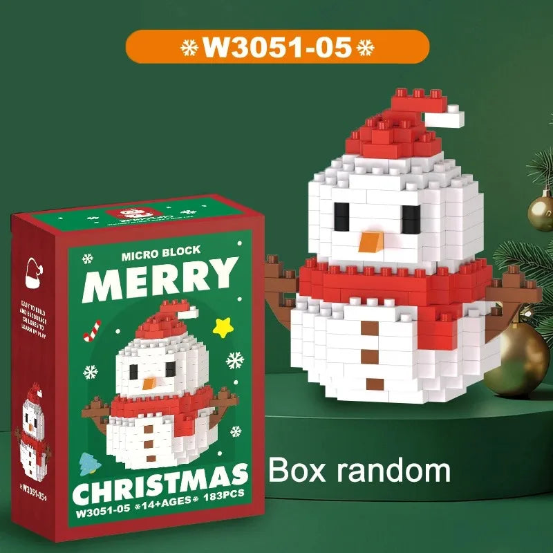 Christmas Particle Building Block Construction Set Micro Diamond Bricks Toy for Children