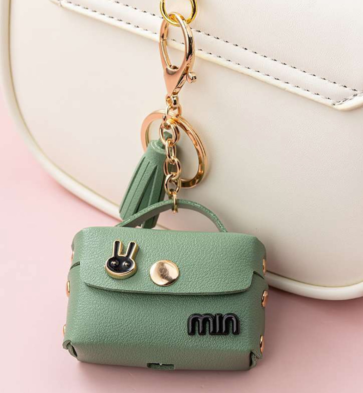 Portable PU Leather Keychain for AirPods 3 Earbuds Case