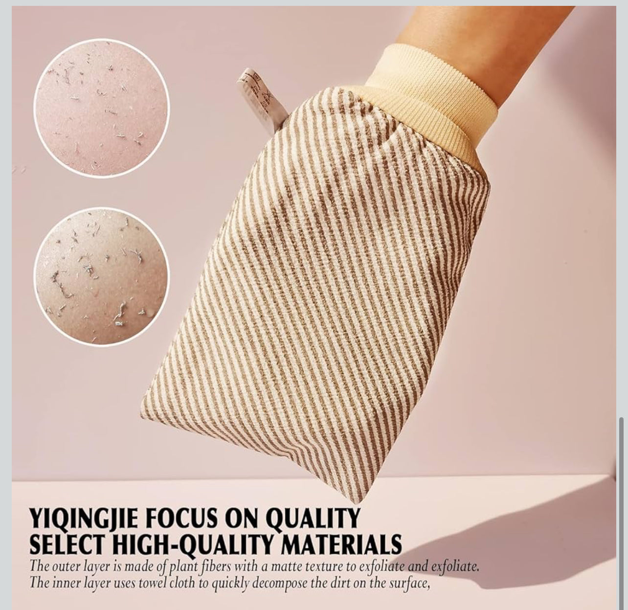 Exfoliating Bath Glove – Deep Cleansing Body Scrub Mitt (Soft & Reusable) LQ