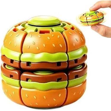 Hamburger Fidget Spinner Ball – Press & Spin Sensory Toy
