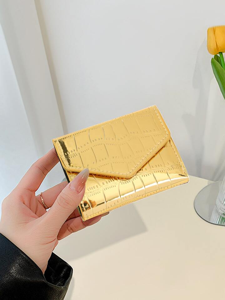1-Piece Women's Stylish Glossy Crocodile Pattern Wallet, Compact And Exquisite, Easy To Carry, An Excellent Choice For Gifts