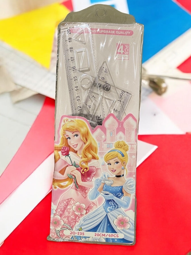 4PCS/Set Drawing Ruler Measurement Geometry Triangle Ruler Straightedge Protractor variety Rulers School&Office Stationery