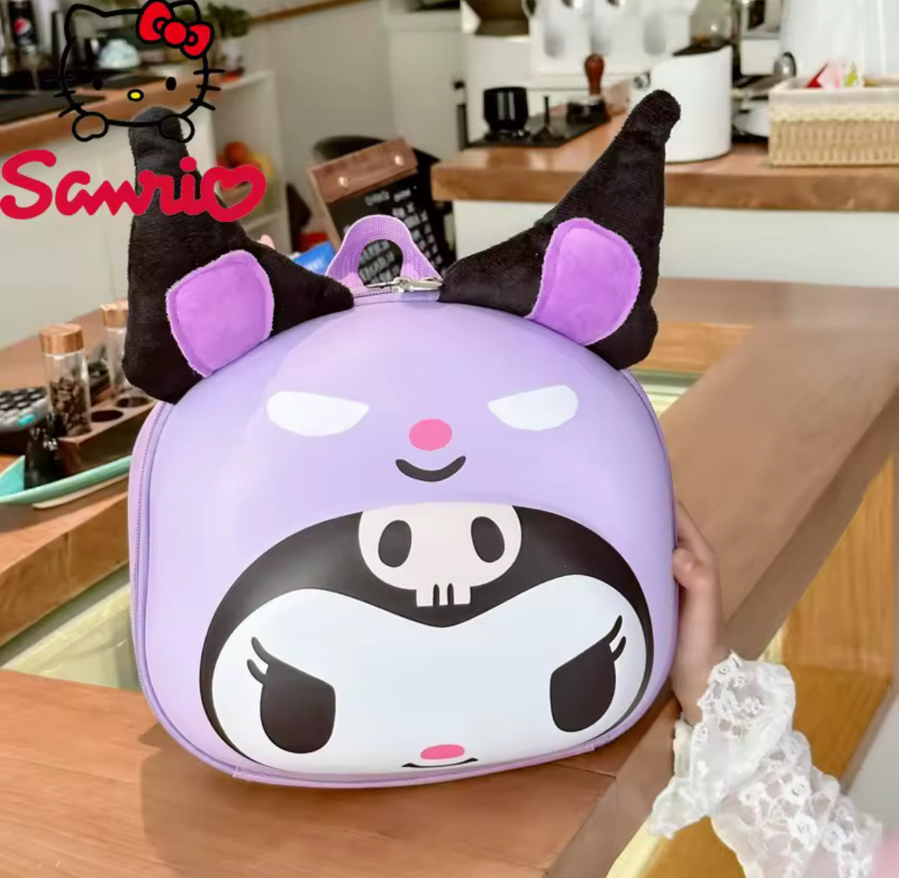 Kuromi Mini Backpack Cute Cartoon Anime Design Schoolbag Adjustable Straps Storage Travel Daily Use Casual Backpack