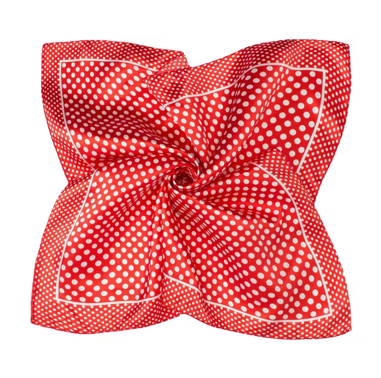 Polka Dot Satin Silk Square Scarf, Retro Red Black White Bandana Neck Headband for Women, 3 Colors Available