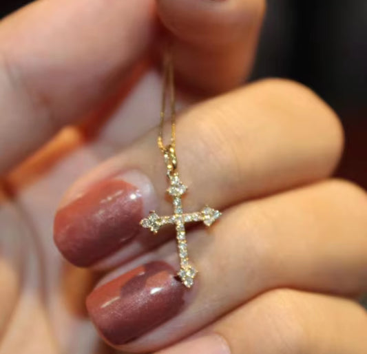 New Fashion Zircon Crystal Cross without Chain For Women Ladies Wedding Jewelry Female